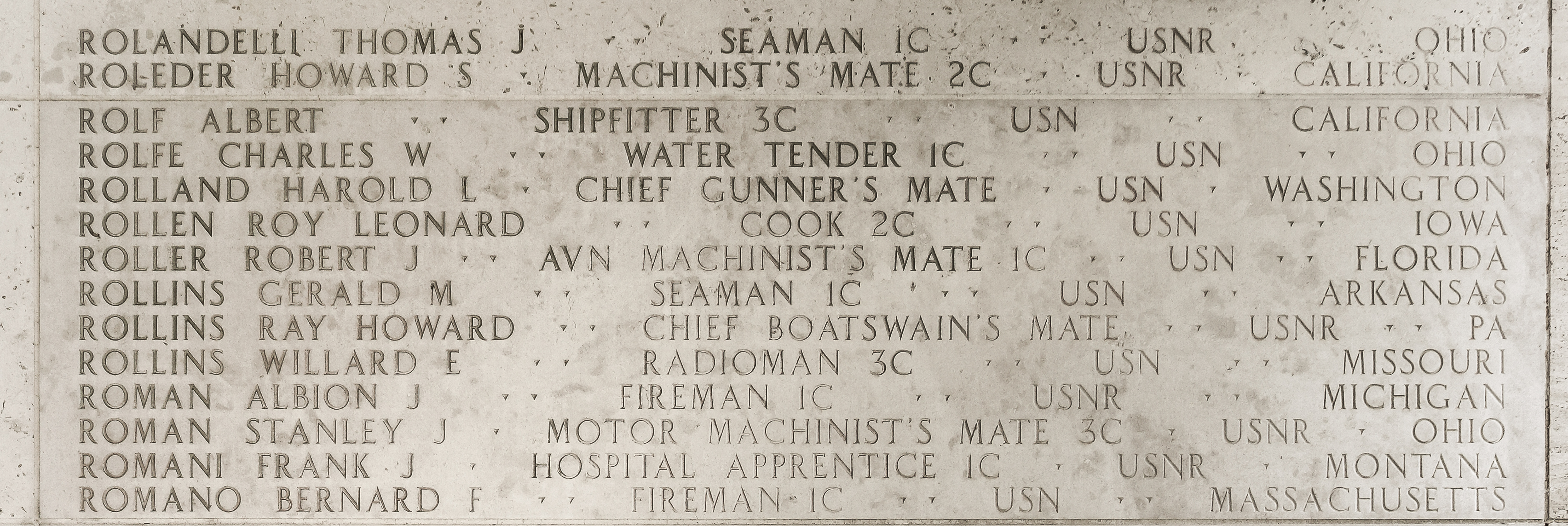 Albert  Rolf, Shipfitter Third Class